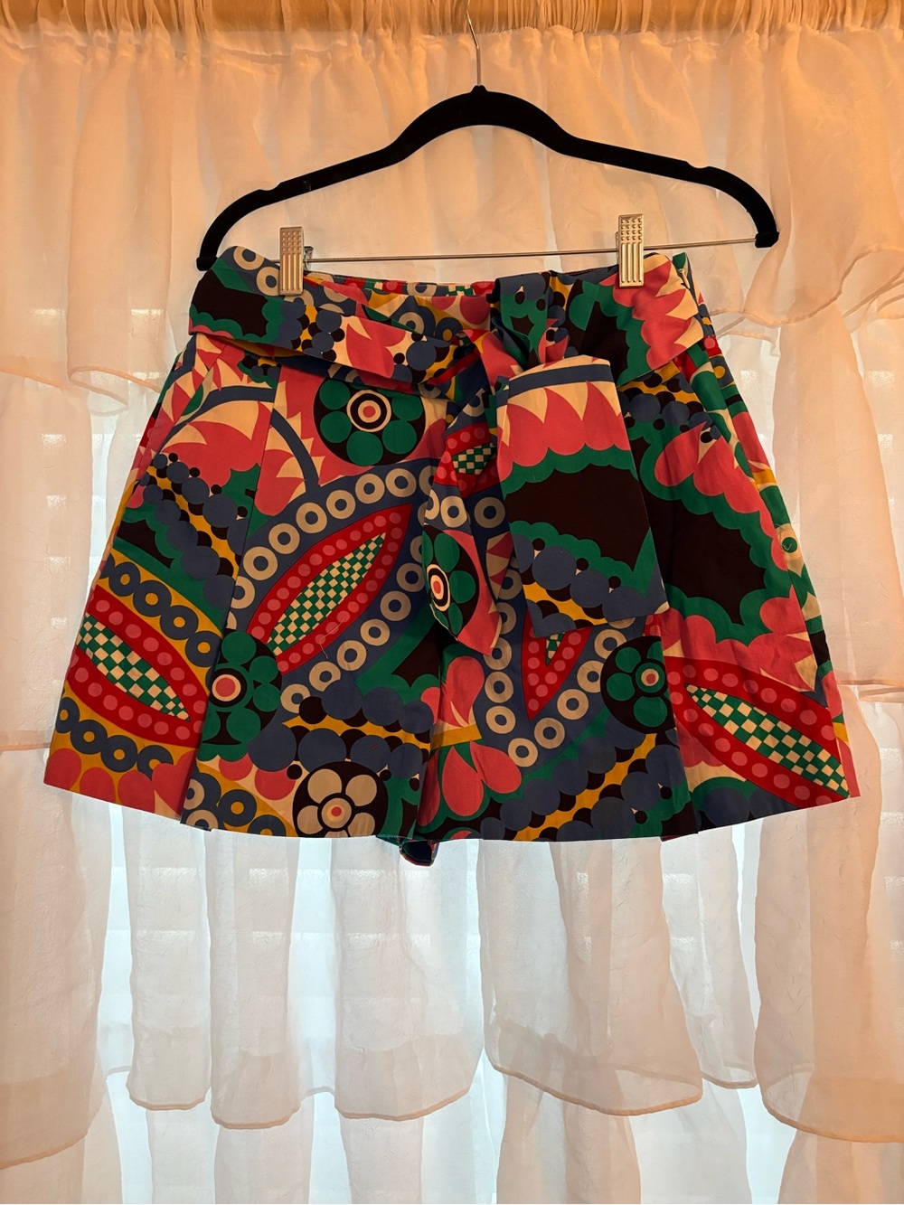 J. Crew Colorful Print Tie-Waist Shorts